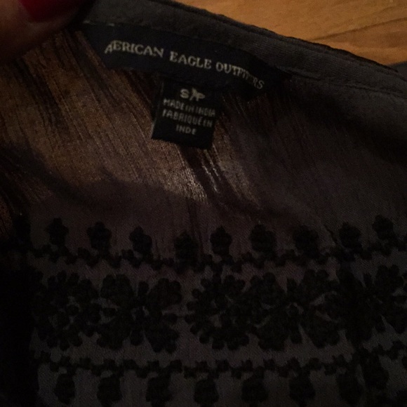 American Eagle Outfitters boho charcoal/black top - Picture 8 of 8